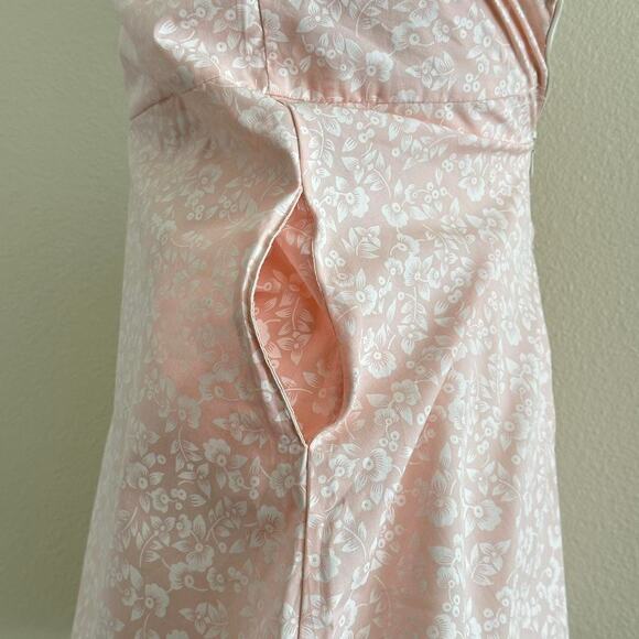 handmade pink white floral halter mini summer dress - Picture 9 of 9